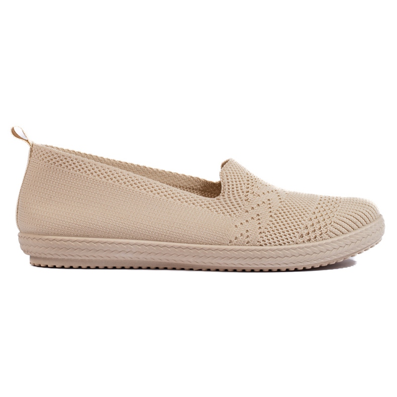 Slip-on da donna in tessuto beige