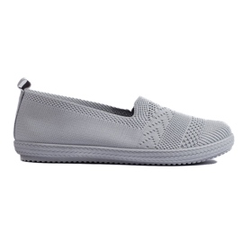 Slip-on da donna in tessuto grigio
