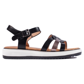 Sandali neri con plateau da donna nero