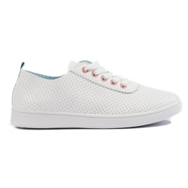 Classiche sneakers bianche traforate da donna bianca