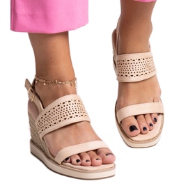 Sandali con zeppa Muhja beige