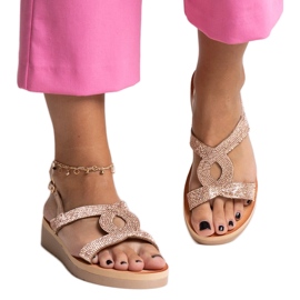 Sandali platform oro con strass Mifsa d'oro