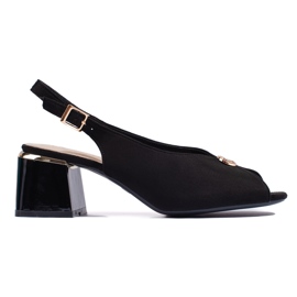 Eleganti sandali a tacco alto in camoscio nero