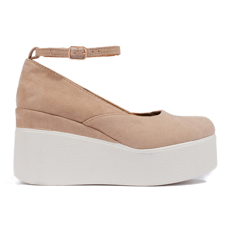 Décolleté beige con zeppa