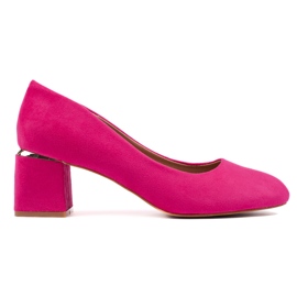 Décolleté a tacco alto in camoscio fucsia rosa