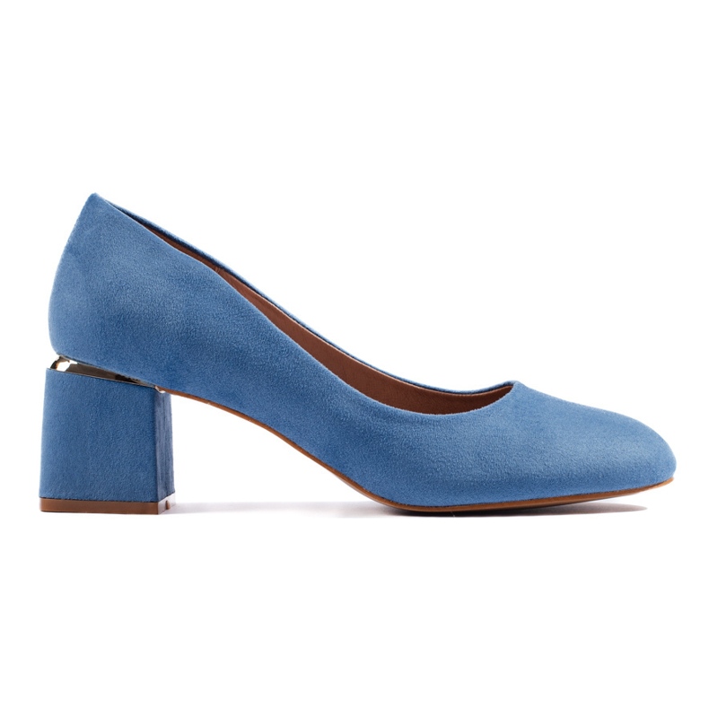 Décolleté a tacco alto in camoscio blu
