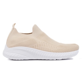 Scarpe sportive slip-on da donna beige