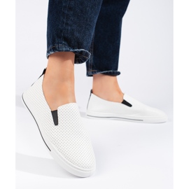 Sneakers bianche traforate da donna bianca