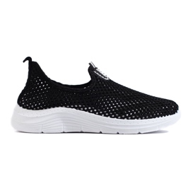 Scarpe sportive slip-on nere traforate nero