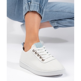 Sneakers da donna bianche traforate bianco