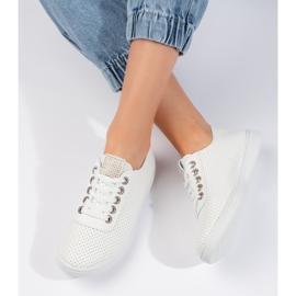 Sneakers da donna bianche traforate bianca