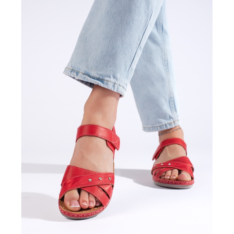 Sandali platform da donna rosso chiaro