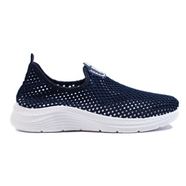 Scarpe sportive slip-on blu navy traforate