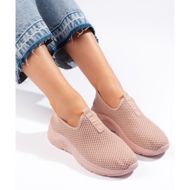 Sneakers in tessuto rosa