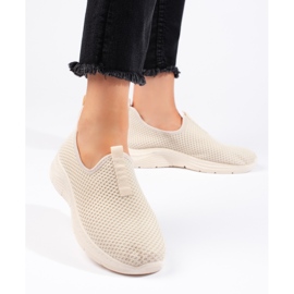 Scarpe sportive in tessuto beige