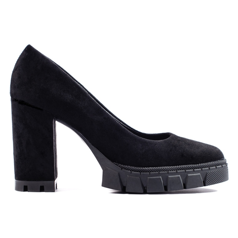 Décolleté da donna in camoscio nero con tacco alto