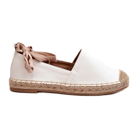 Bellucci Espadrillas Stringate In Eco Pelle, Bianco