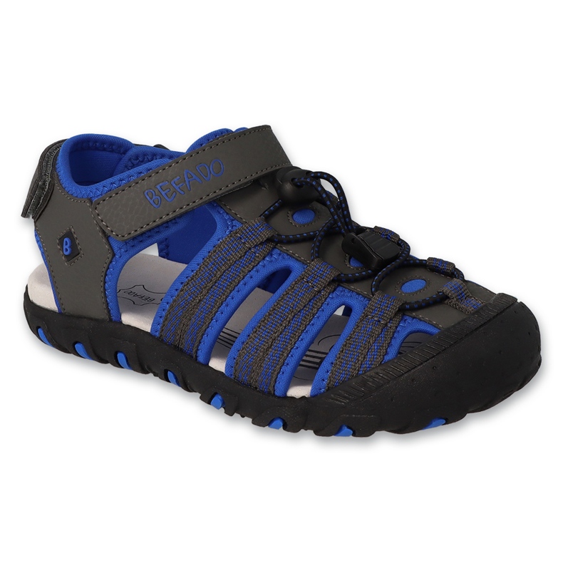 BEFADO SANDALS SANDALS 170Y089 Inserto in pelle blu grigio