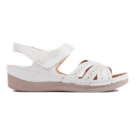 Sandali bianchi con velcro da donna bianca