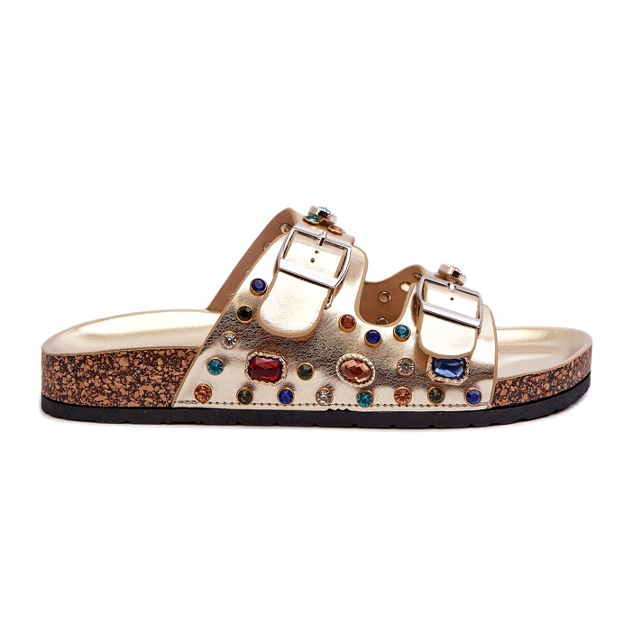 Infradito Da Donna Decorate Con Fibbie S.Barski MY121 Oro d'oro