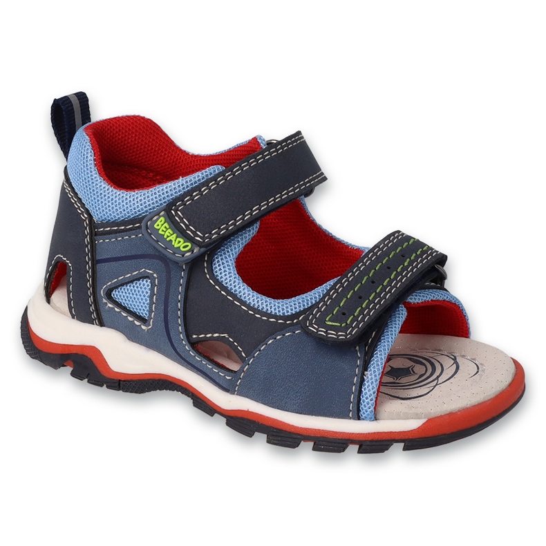 BEFADO SANDALS CAGNI INSERT INLETTERE PER BLU BLU BLUE VELCRO 170P100