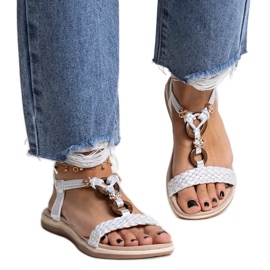 Sandali intrecciati argento Izodora