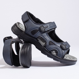 Sandali sportivi da uomo blu navy con velcro