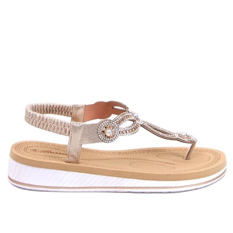 Sandali infradito con zirconi Harani Gold d'oro
