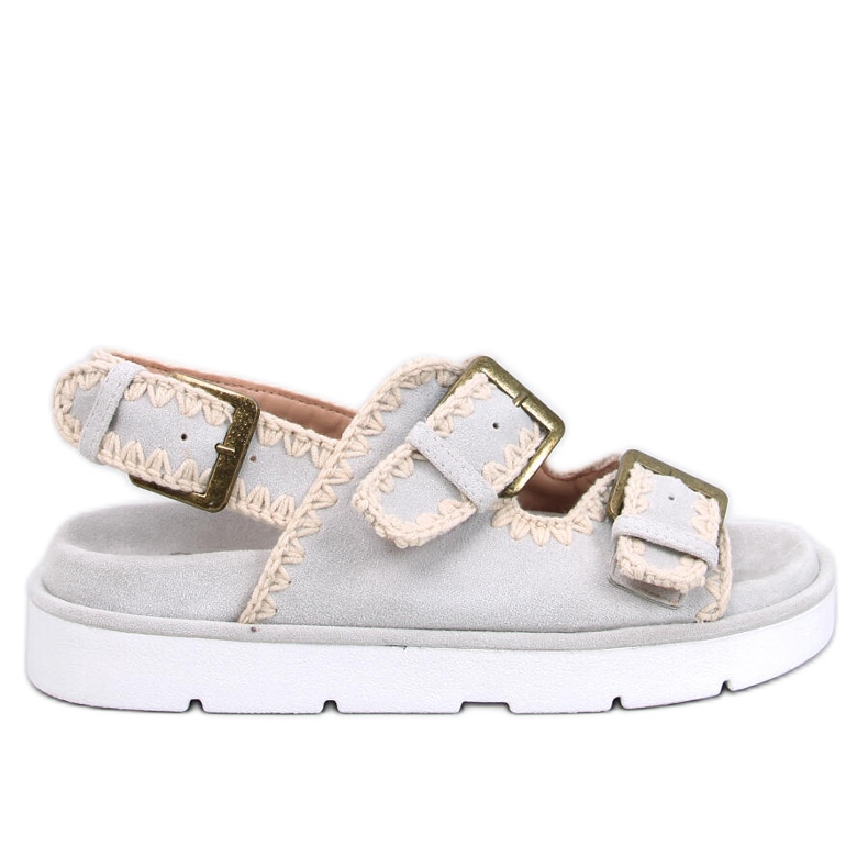 Badey Sandali con plateau grigi grigio