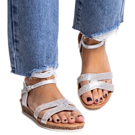 Sandali zeppa bassa Saila argento