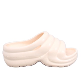 Infradito in schiuma Brassie Beige sulla piattaforma - beige chiaro