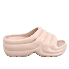 Infradito in schiuma Brassie DK.BEIGE sulla piattaforma - beige scuro