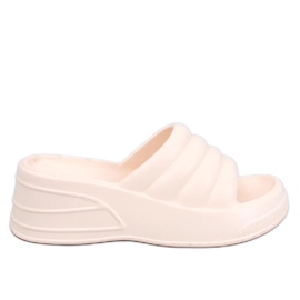 Diames Sandali con zeppa in schiuma beige
