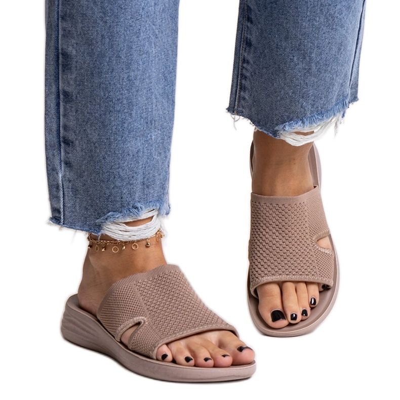 Ciabatte Linah con plateau marrone