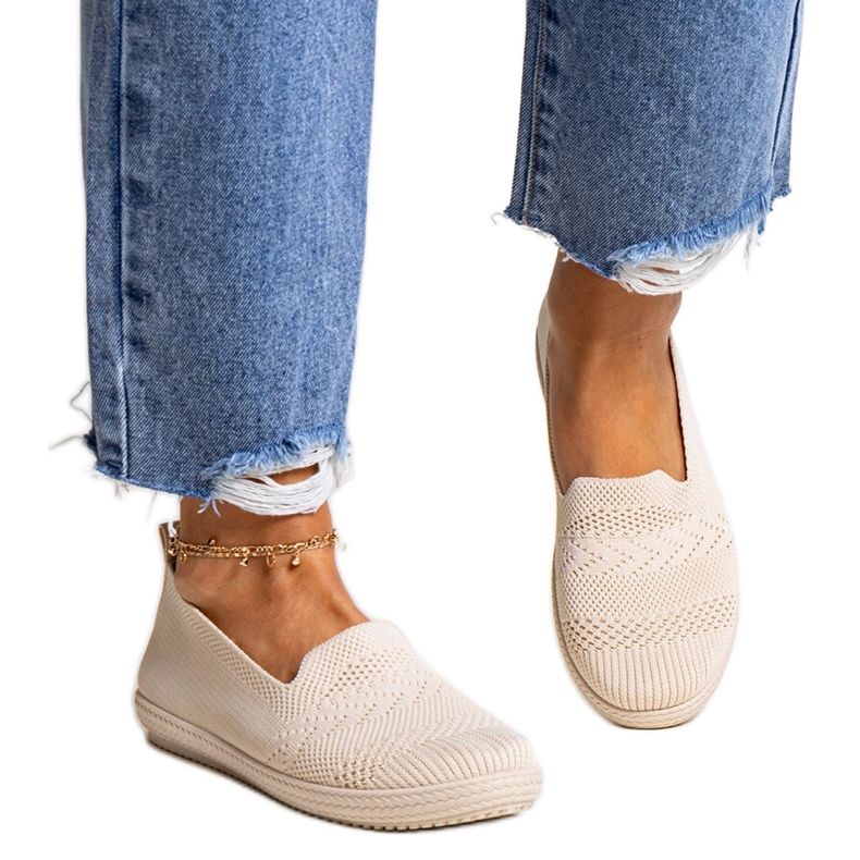 Sneaker slip-on Shadhi in tessuto beige