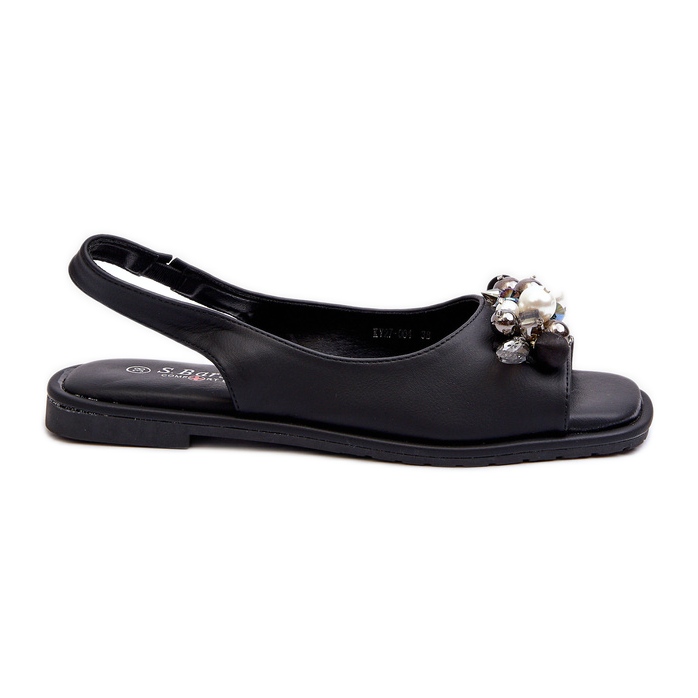 Sandali Da Donna Con Decorazioni S.Barski KV27-004 Nero