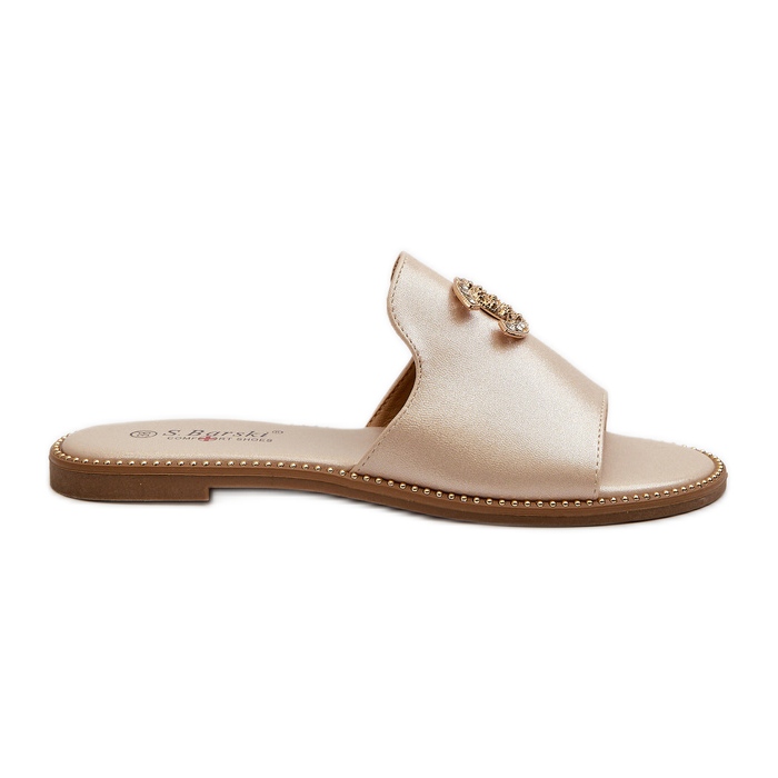 Eleganti Infradito Lucide da Donna Con Decorazione S.Barski KV27-050 Oro d'oro