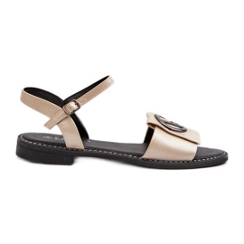 Sandali Da Donna Con Decorazione S.Barski KV27-045 Oro d'oro