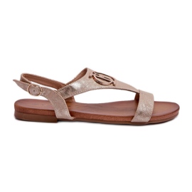 Sandali Bassi Con Decorazione S.Barski KV27-051 Oro da Donna d'oro