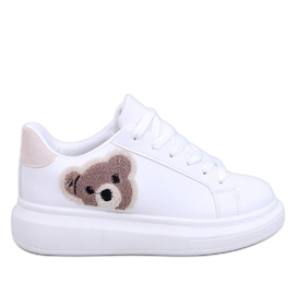 Scarpe da ginnastica bianche con orsetto Cedris bianca