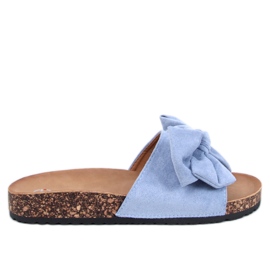 Keitas Pantofole in sughero blu con fiocco