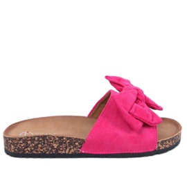 Keitas Ciabatte fucsia in sughero con fiocco rosa