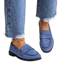 Mocassini Mogha strass blu