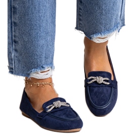 Mocassini blu navy con decorazione Jabira lucida