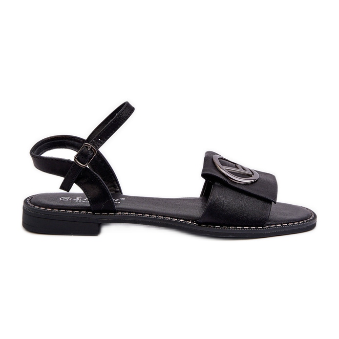 Sandali Da Donna Con Decorazione S.Barski KV27-045 Nero