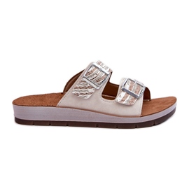 Comode Infradito da Donna Con Fibbie Inblu CP000045 Beige
