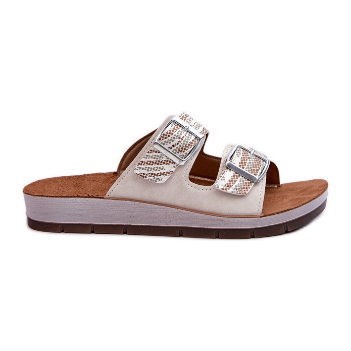 Comode Infradito da Donna Con Fibbie Inblu CP000045 Beige