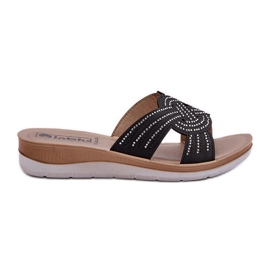 Comode Infradito da Donna Con Zirconi Cubici Inblu BV000037 Nero