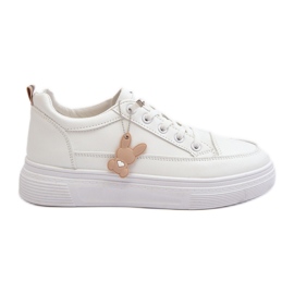 Scarpe Sneakers Sportive da Donna Su Plateau Con Decorazione, Bianco Vinceza 13613