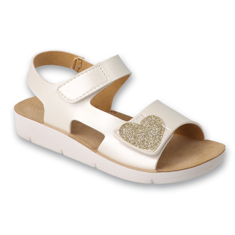 Befado Sandals Girls 068y007 bianco con un cuore brillante bianca